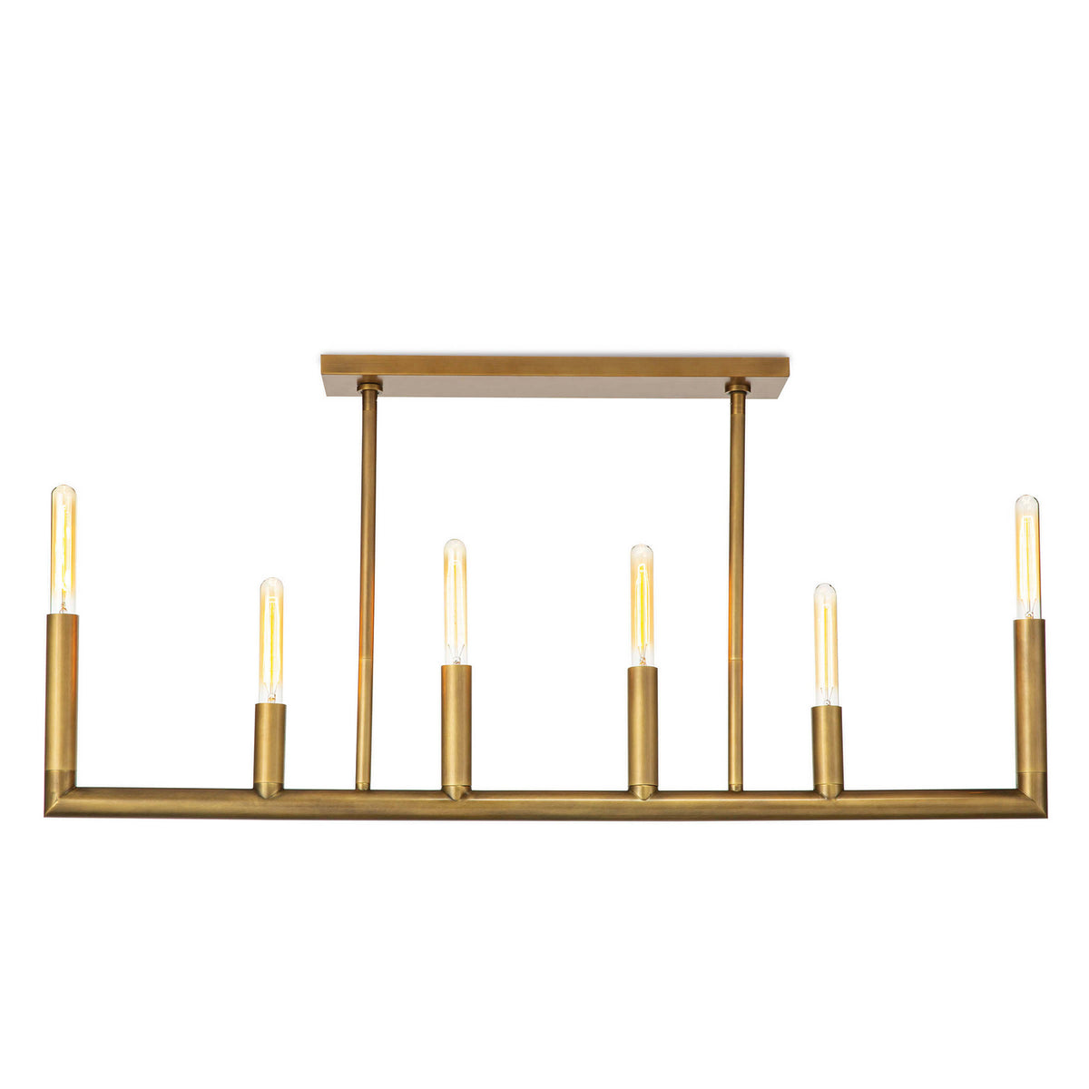 Regina Andrew - 16-1312NB - Six Light Linear Chandelier - Wolfe - Natural Brass
