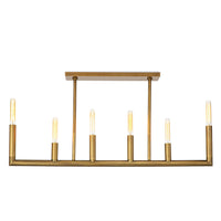 Regina Andrew - 16-1312NB - Six Light Linear Chandelier - Wolfe - Natural Brass