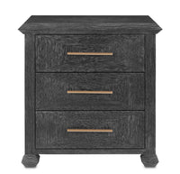 Currey and Company - 3000-0196 - Chest - Saranya - Cerused Black/Brushed Brass