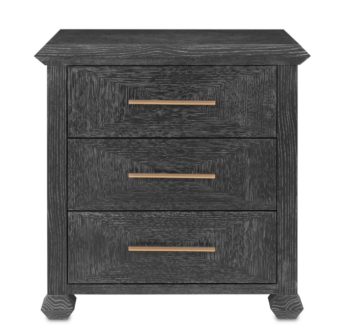 Currey and Company - 3000-0196 - Chest - Saranya - Cerused Black/Brushed Brass