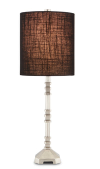 Currey and Company - 6000-0700 - One Light Table Lamp - Pilare - Brushed Nickel/Black