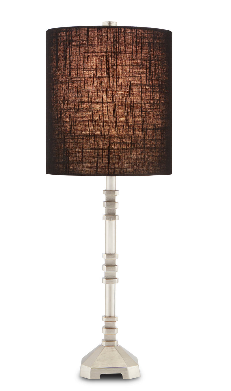 Currey and Company - 6000-0700 - One Light Table Lamp - Pilare - Brushed Nickel/Black