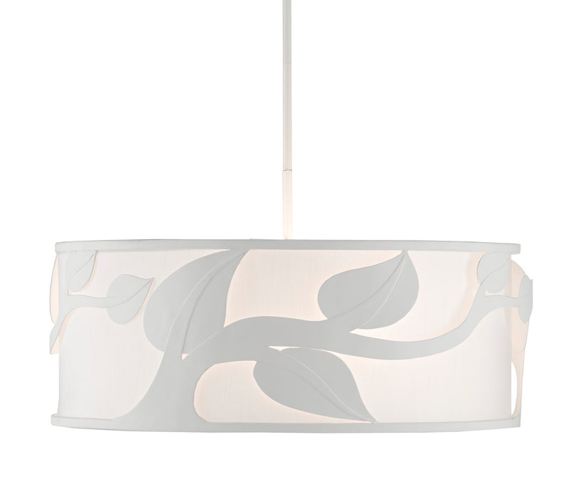 Currey and Company - 9000-0794 - Three Light Chandelier - Plumeria Collection - Gesso White