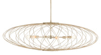 Currey and Company - 9000-0800 - Six Light Chandelier - Gambit Collection - Contemporary Silver Leaf