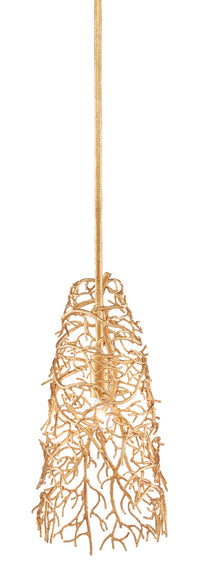 Currey and Company - 9000-0844 - One Light Pendant - Sea Fan Collection - Gold Gilt