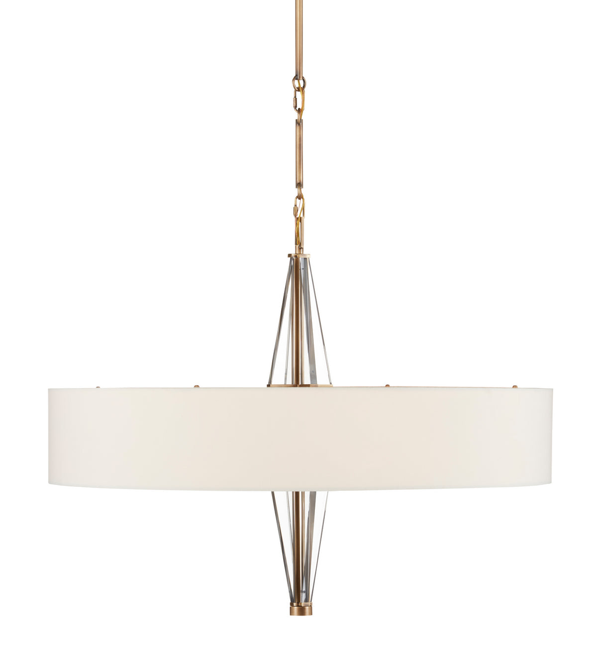 Currey and Company - 9000-0828 - Six Light Chandelier - Lamont - Antique Brass/Clear/Off White