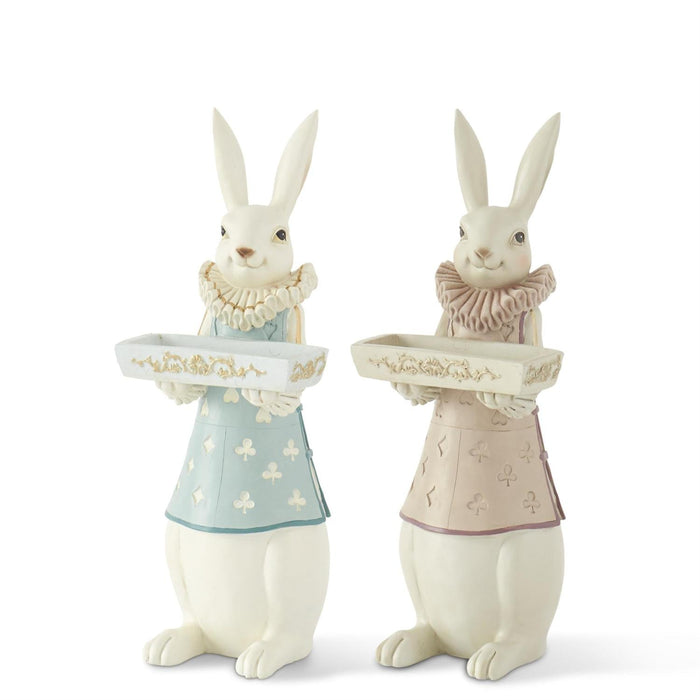 Assorted 14.5 Inch Pastel & Gold Resin Royal Jester Bunnies
