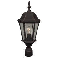 Craftmade - Z255-RT - One Light Post Mount - Straight Glass Cast - Rust