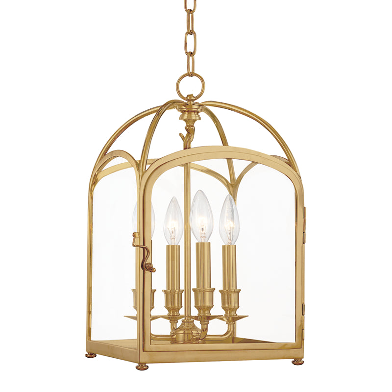 Hudson Valley - 6480-AGB - Four Light Pendant - Oxford - Aged Brass
