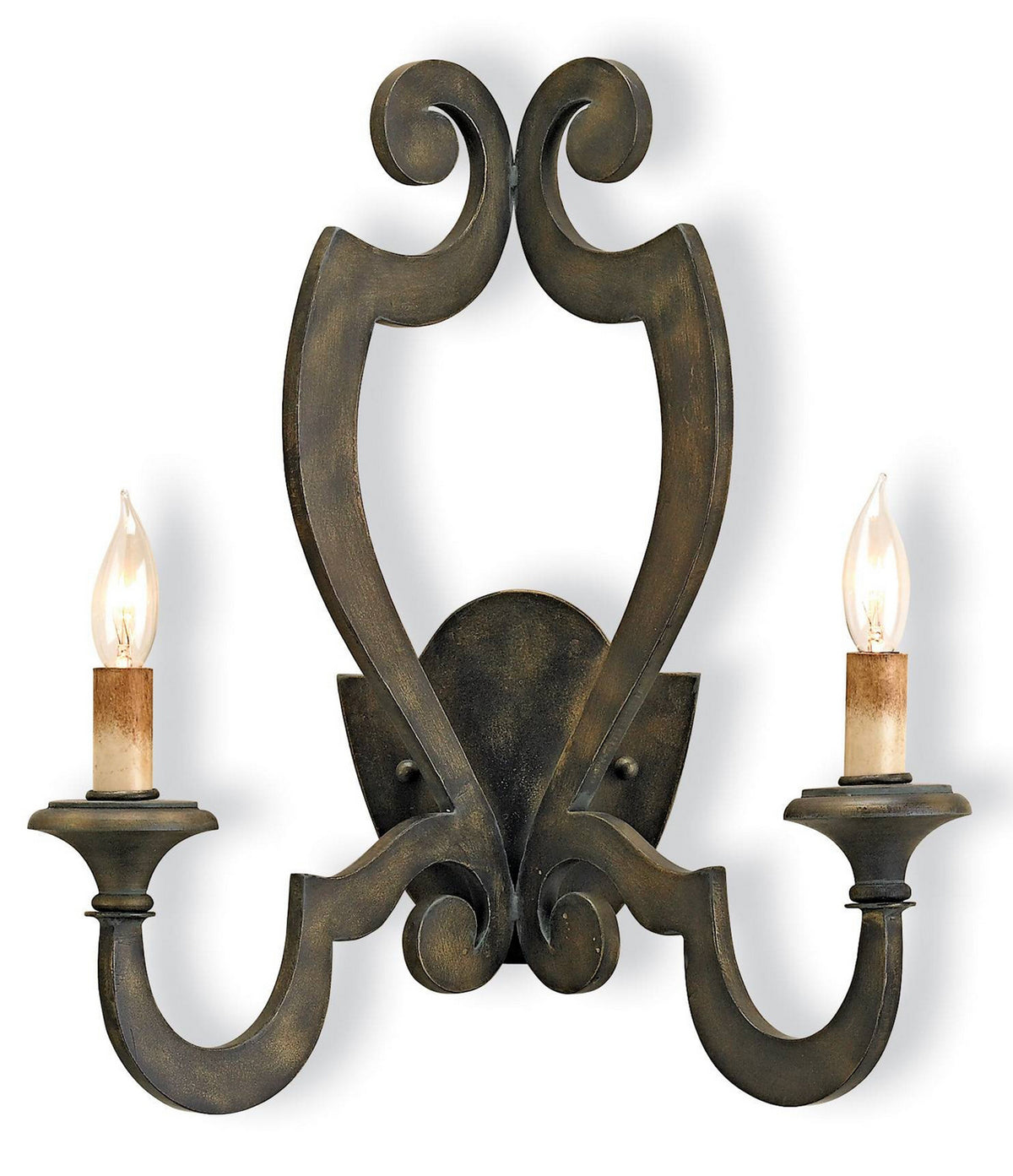 Currey and Company - 5012 - Two Light Wall Sconce - Retrospect - Bronze Verdigris
