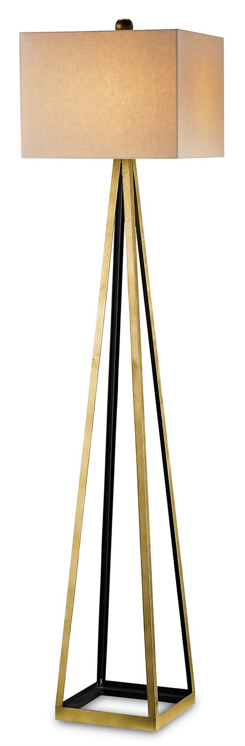 Currey and Company - 8049 - One Light Floor Lamp - Bel Mondo - Gold Leaf/Satin Black