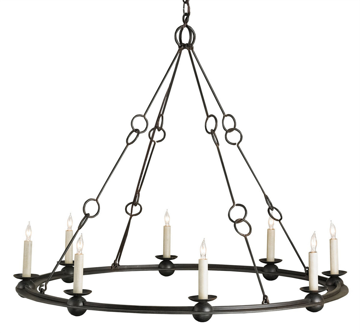 Currey and Company - 9366 - Eight Light Chandelier - Rooney - Old Iron