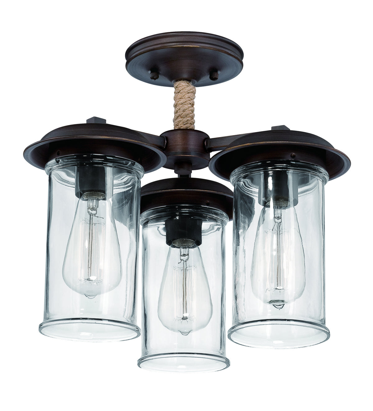 Craftmade - 36153-ABZ - Three Light Convertible Semi Flush - Thornton - Aged Bronze Brushed