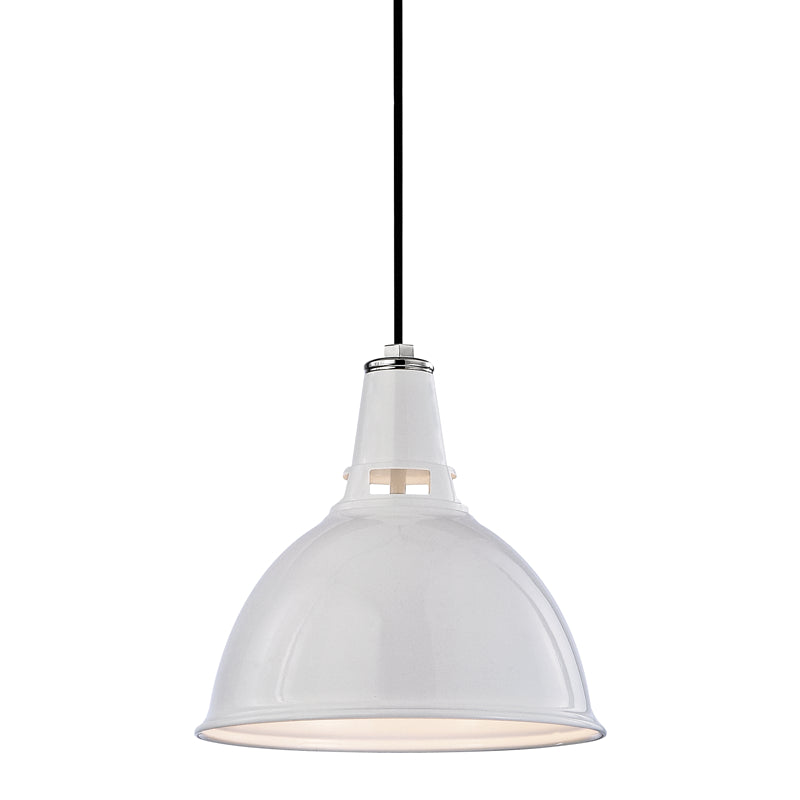 Hudson Valley - 6816-WPN - One Light Pendant - Lydney - White/Polished Nickel Combo