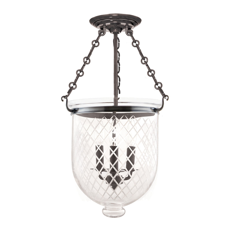 Hudson Valley - 253-HN-C2 - Three Light Semi Flush Mount - Hampton - Historic Nickel
