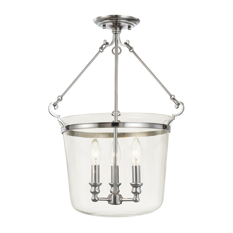 Hudson Valley - 132-PN - Three Light Semi Flush Mount - Quinton - Polished Nickel