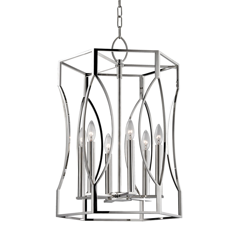Hudson Valley - 6517-PN - Six Light Pendant - Roswell - Polished Nickel