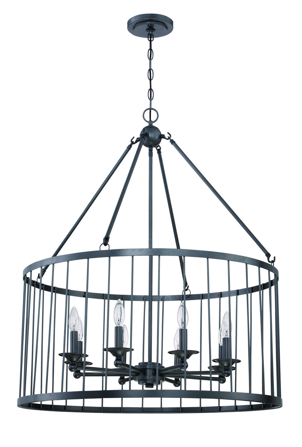 Craftmade - 39438-BKI - 8 Light Cage Pendant - Villa - Black Iron