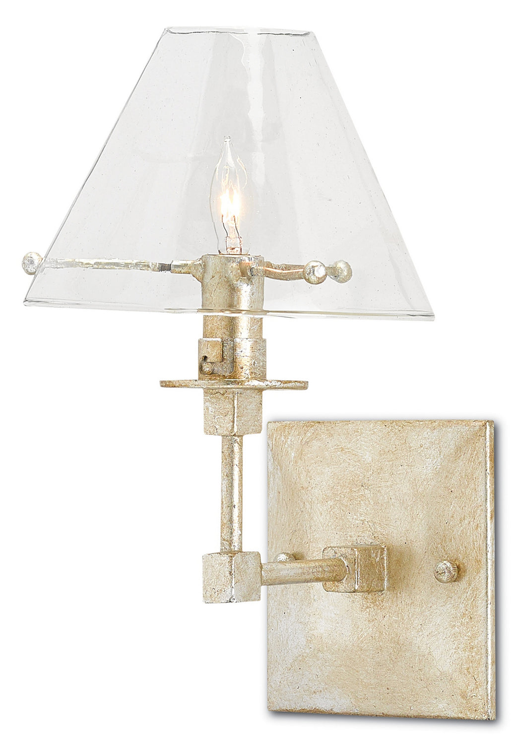 Currey and Company - 5000-0026 - One Light Wall Sconce - Kiran - Silver Leaf