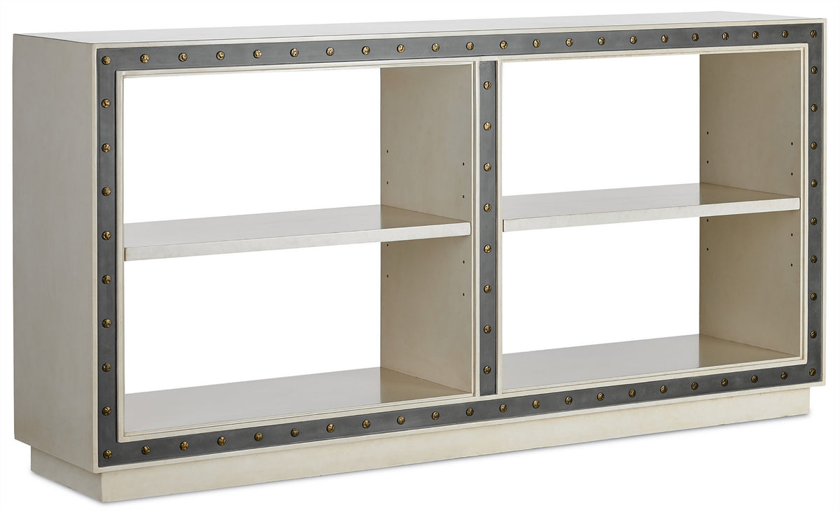 Currey and Company - 3000-0068 - Console Table - Faux Bone/Vintage Steel/Antique Brass
