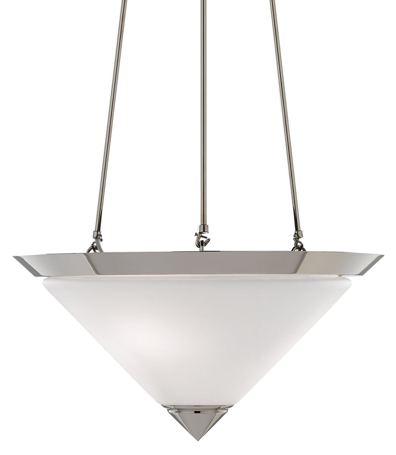Currey and Company - 9000-0416 - Two Light Pendant - Polished Nickel/Frosted White