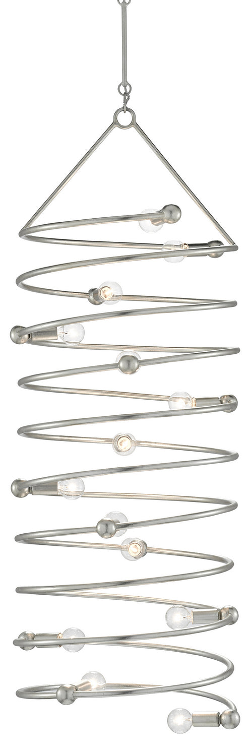 Currey and Company - 9000-0447 - 14 Light Chandelier - Contemporary Silver Leaf