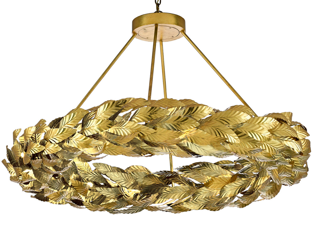 Currey and Company - 9000-0515 - LED Chandelier - Apollo Collection - Contemporary Gold Leaf/Painted Gold