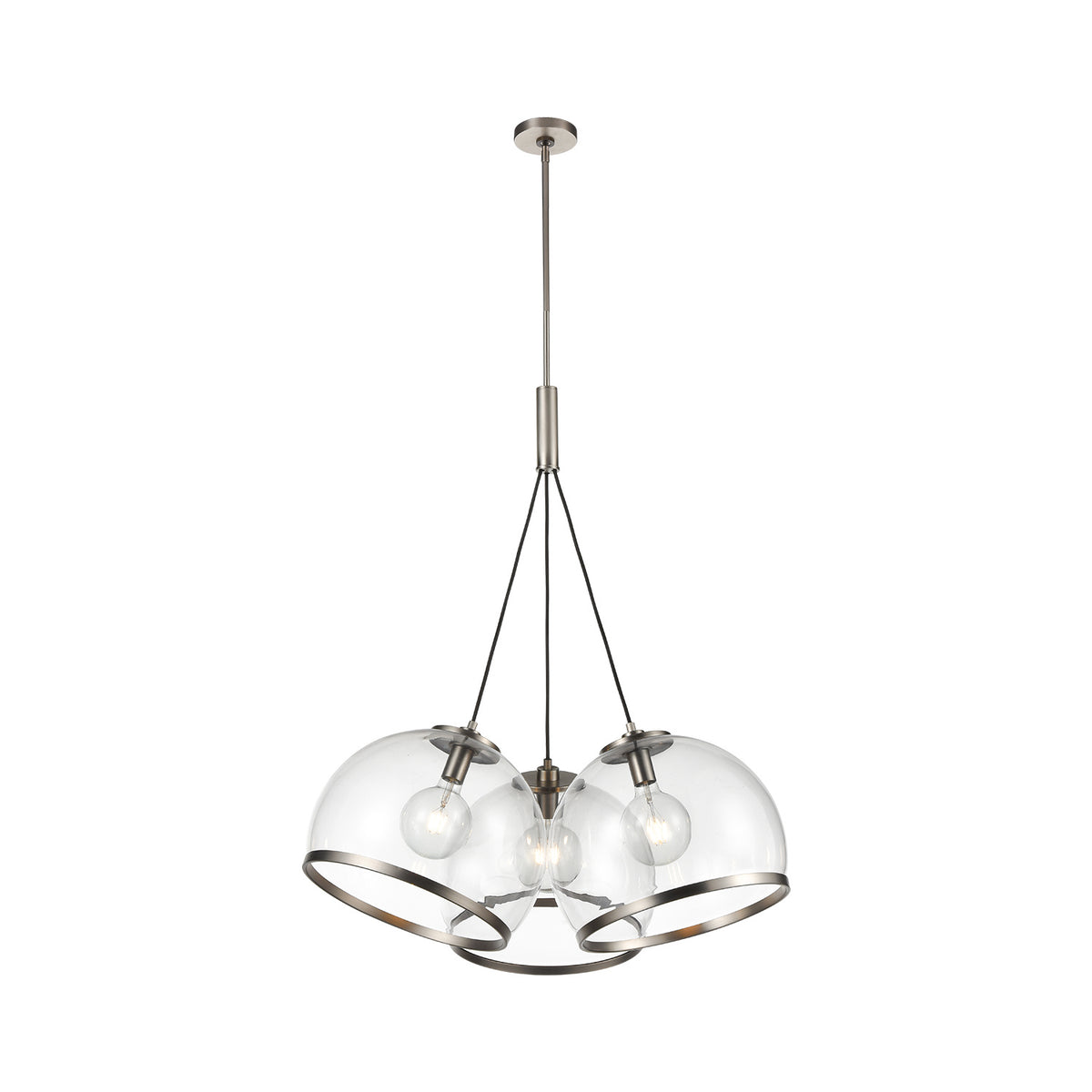 Alora - PD304003ANCG - Three Light Pendant - Coast - Aged Nickel/Clear Glass