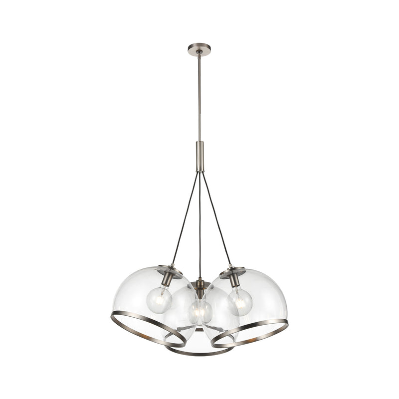 Alora - PD304003ANCG - Three Light Pendant - Coast - Aged Nickel/Clear Glass