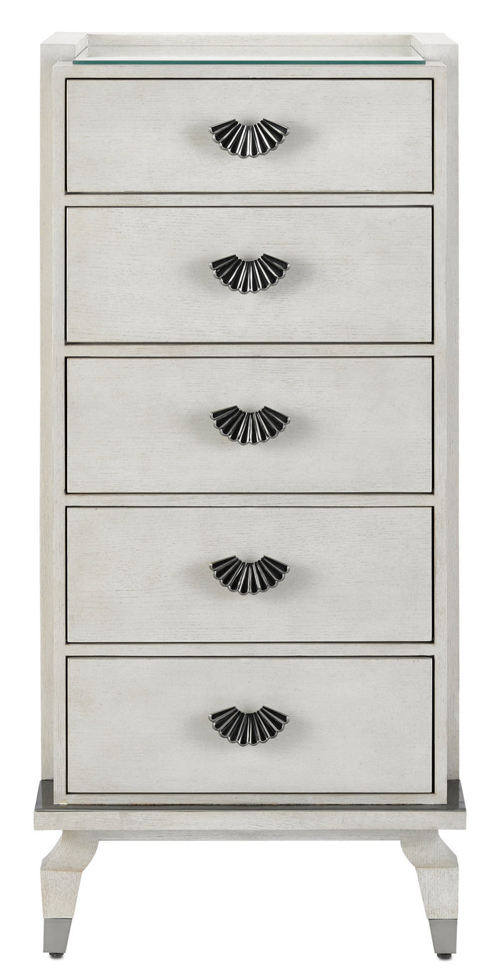 Currey and Company - 3000-0133 - Chest - Serena - Gray Salt/Pewter