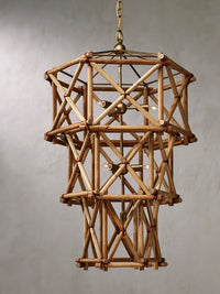 Currey and Company - 9000-0553 - Seven Light Chandelier - Kingali Collection - Natural/New Brass