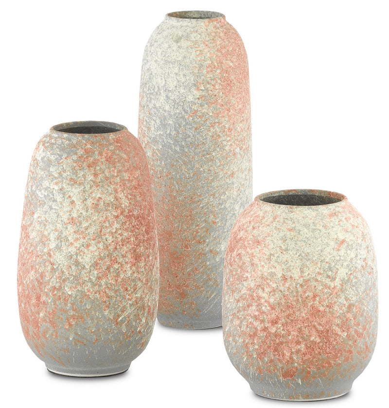 Currey and Company - 1200-0320 - Vase - Sunset - Gray/Sand/Coral