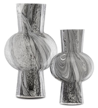 Currey and Company - 1200-0355 - Vase Set of 2 - Stormy - Black/White