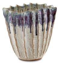 Currey and Company - 1200-0366 - Vase - Sea - White with Blue and Purple Drip