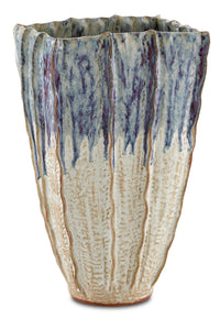 Currey and Company - 1200-0367 - Vase - Sea - White with Blue and Purple Drip