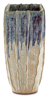 Currey and Company - 1200-0367 - Vase - Sea - White with Blue and Purple Drip