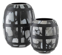 Currey and Company - 1200-0377 - Vases Set of 2 - Schiappa - Black/Multi Spotted/Handcut