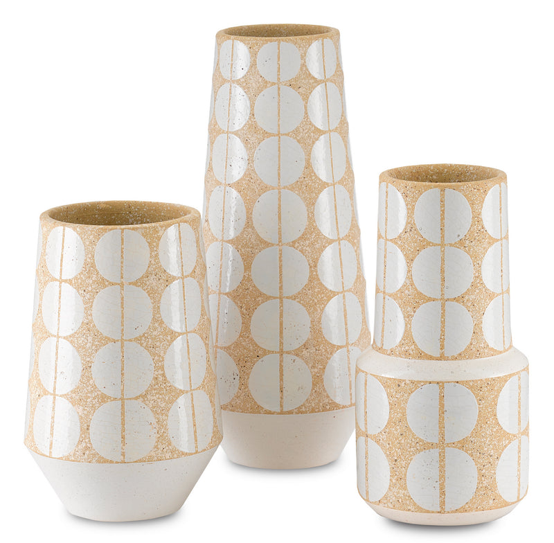 Currey and Company - 1200-0379 - Vase - Happy - Speckled Antique Khaki
