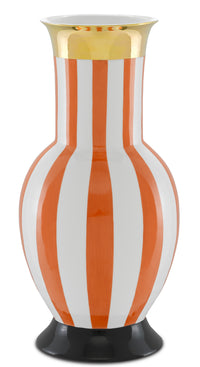 Currey and Company - 1200-0391 - Vase - De - Orange/White/Gold/Black