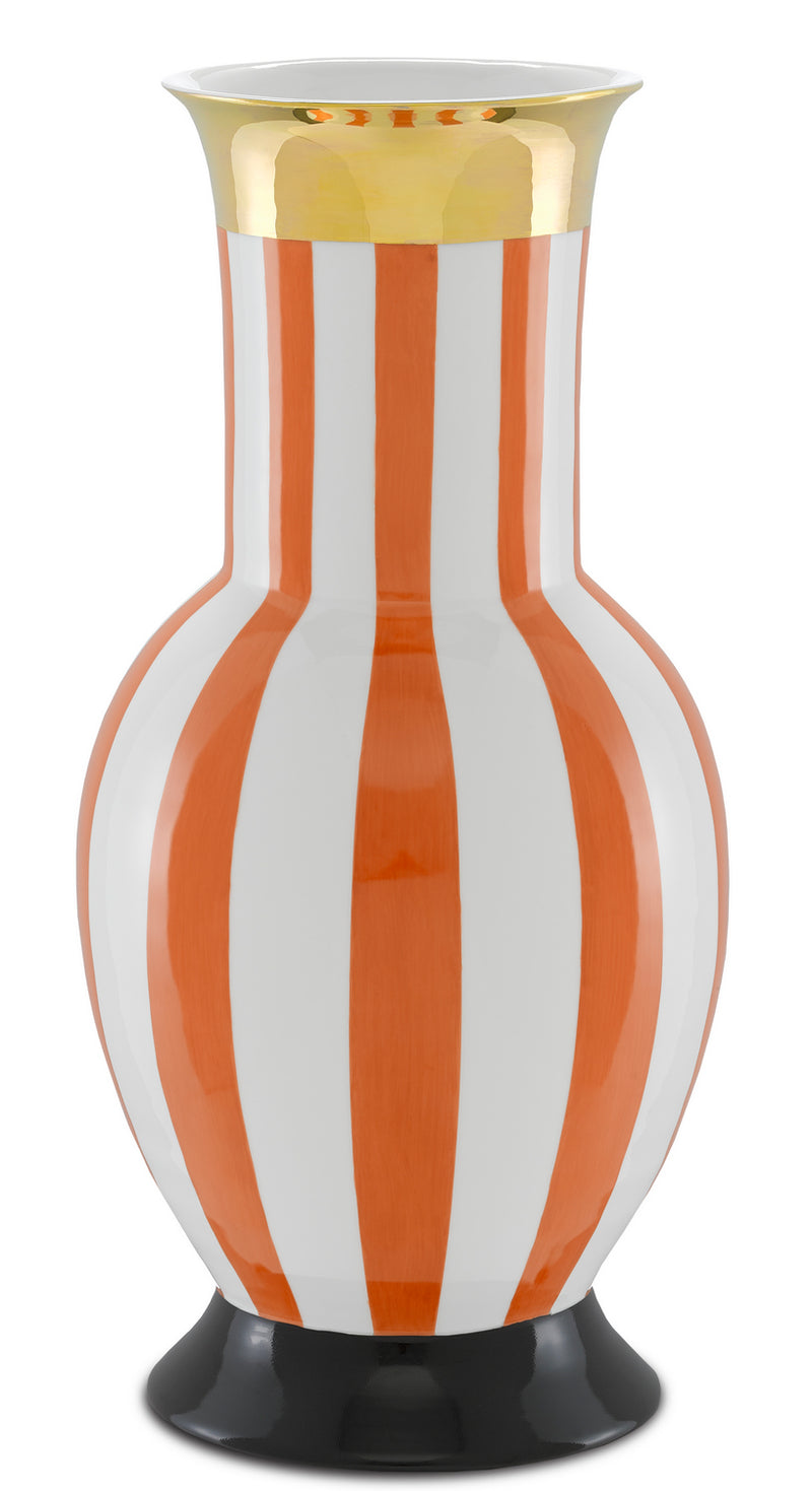 Currey and Company - 1200-0391 - Vase - De - Orange/White/Gold/Black