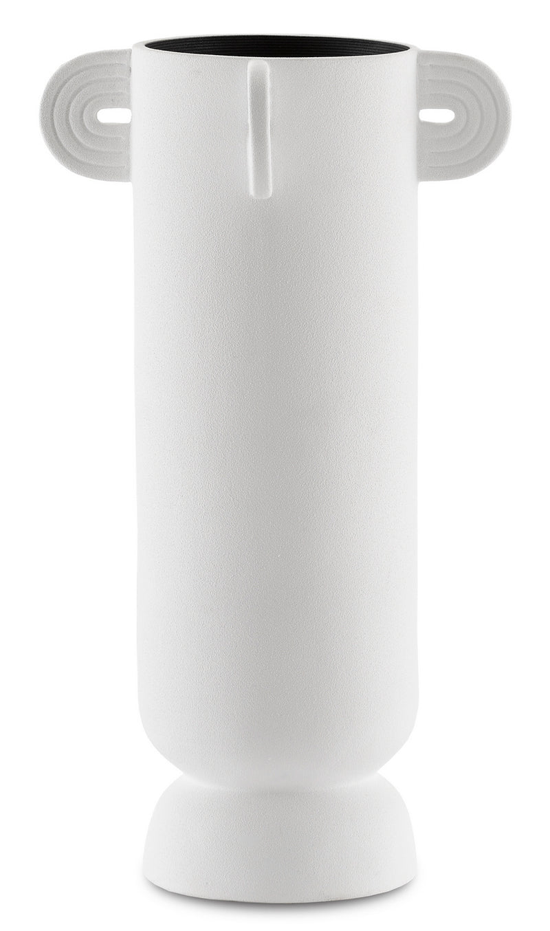 Currey and Company - 1200-0398 - Vase - Happy - Textured White