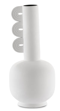 Currey and Company - 1200-0399 - Vase - Happy - Textured White