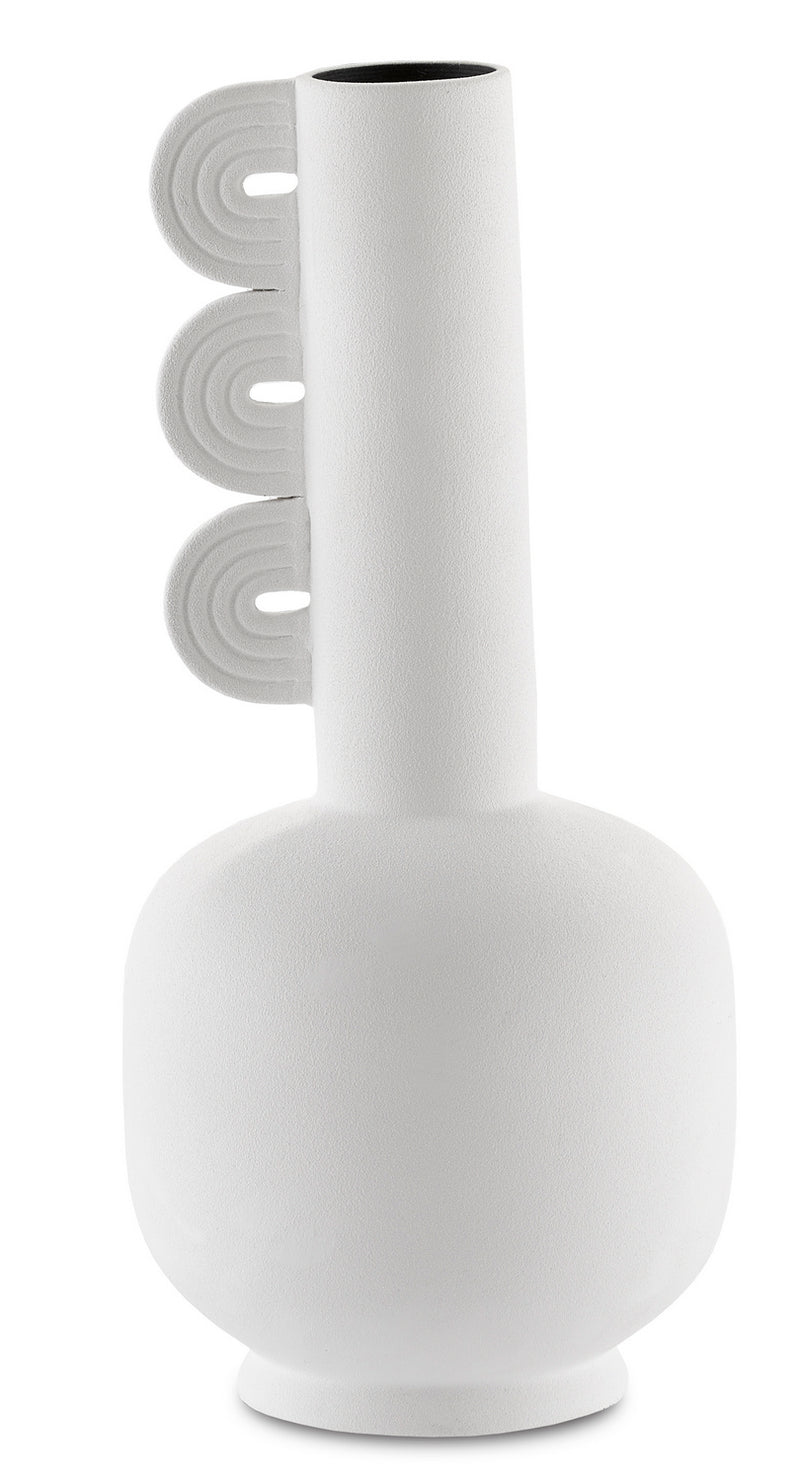 Currey and Company - 1200-0399 - Vase - Happy - Textured White