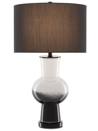 Currey and Company - 6000-0605 - One Light Table Lamp - Duende - White/Black/Glossy Black