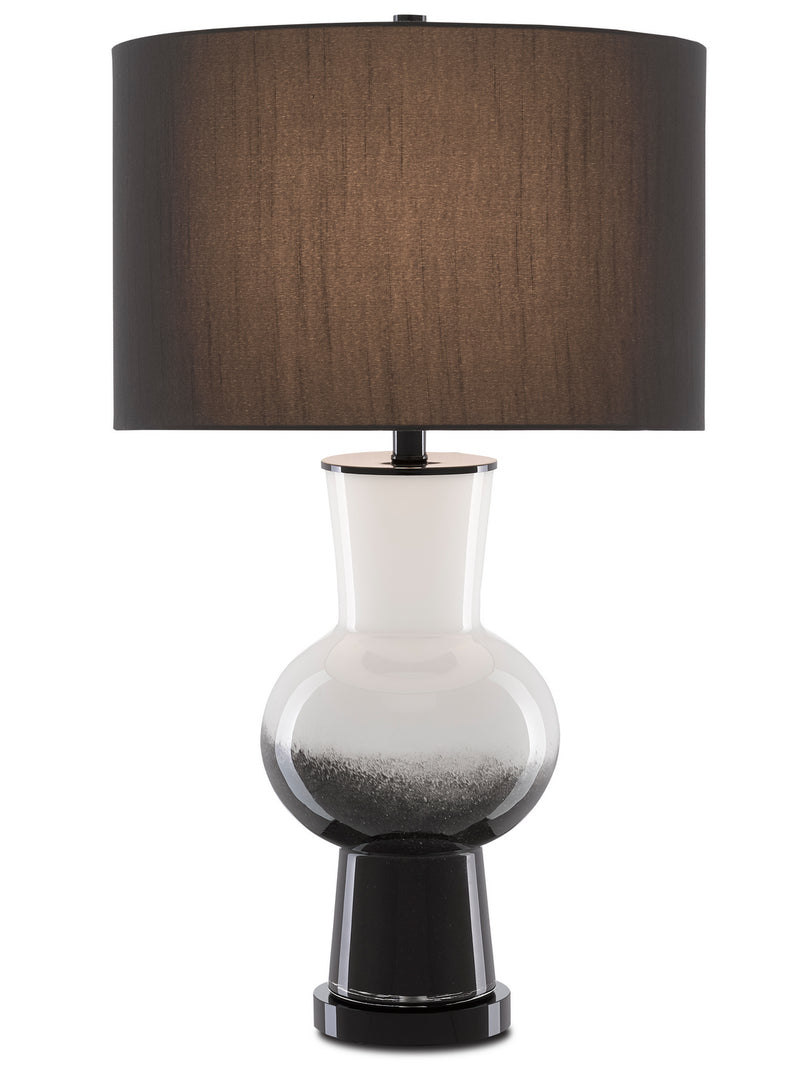 Currey and Company - 6000-0605 - One Light Table Lamp - Duende - White/Black/Glossy Black