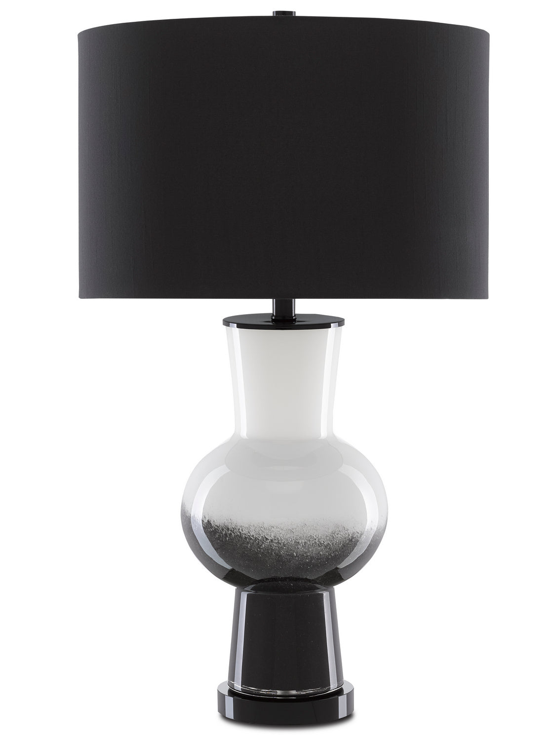 Currey and Company - 6000-0605 - One Light Table Lamp - Duende - White/Black/Glossy Black
