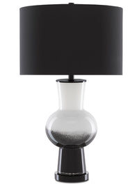 Currey and Company - 6000-0605 - One Light Table Lamp - Duende - White/Black/Glossy Black