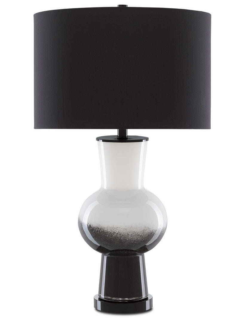 Currey and Company - 6000-0605 - One Light Table Lamp - Duende - White/Black/Glossy Black