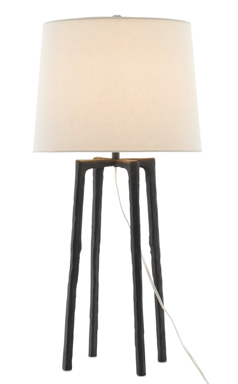 Currey and Company - 6000-0631 - One Light Table Lamp - Rowan - Charcoal