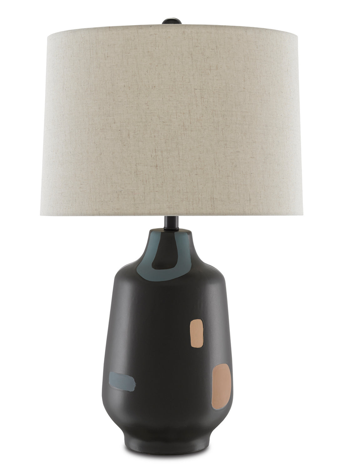 Currey and Company - 6000-0640 - One Light Table Lamp - Jynx - Matte Black/Beige/Blue